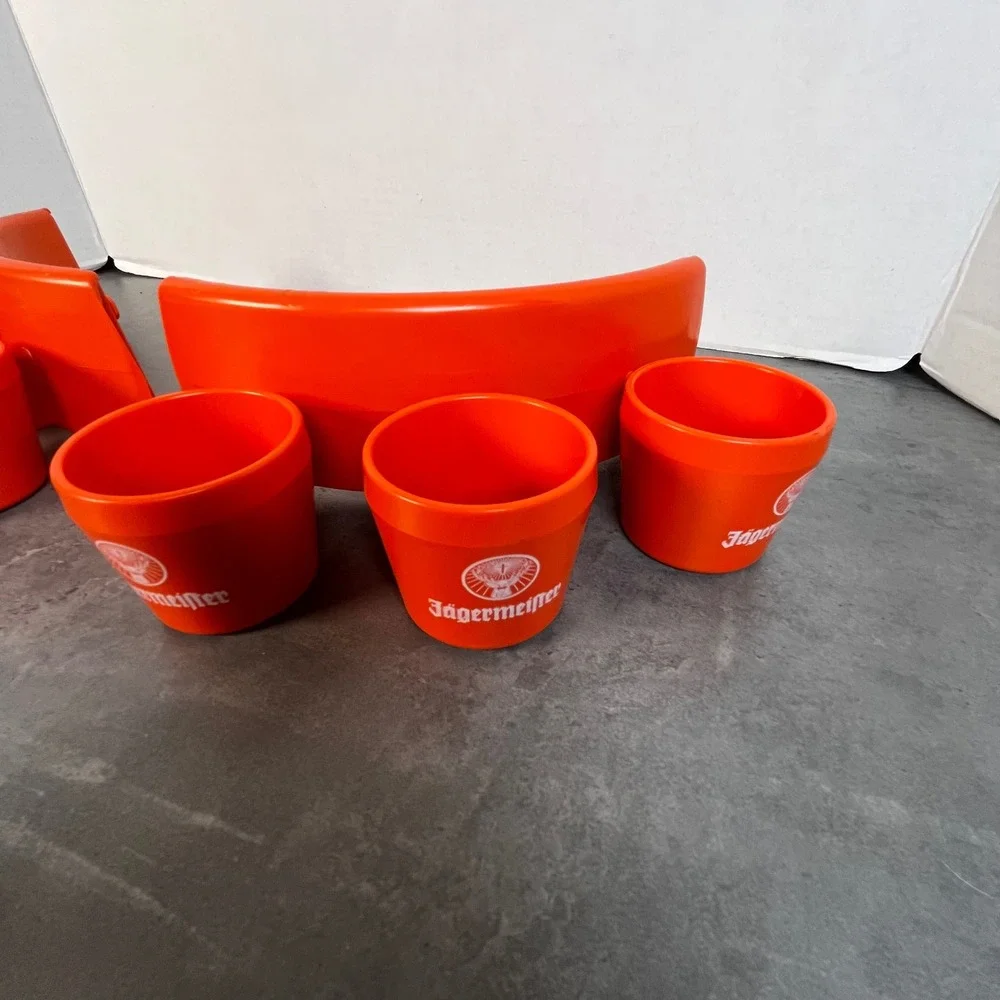 Jägermeister 6 Shooter Orange Shot Glass Holders Barware Set Hip Pants Placement